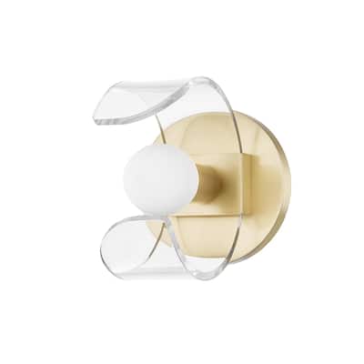 Mitzi by Hudson Valley Ora LED Bath Bracket with Clear Acrylic, Opal Glass
