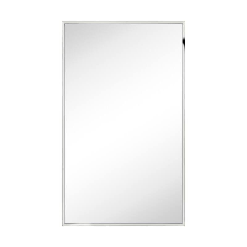 TEHOME Velin Recessed and Surface Mount Bathroom Medicine Cabinet with Mirror Square Cornered Metal Framed Rounded Rectangle