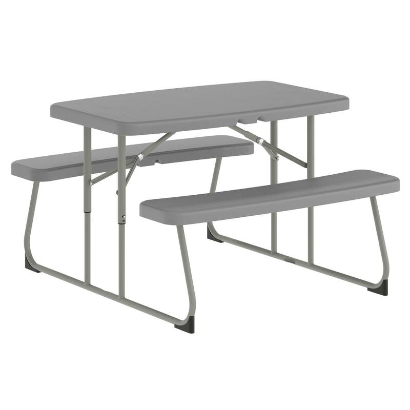 Indoor/Outdoor Commercial Grade Kids Folding Picnic Table with Benches - 37.5"D x 32.625"W x 21.5"H