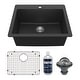 preview thumbnail 26 of 59, Karran Top Mount 25 in. Single Bowl Quartz Kitchen Sink Kit