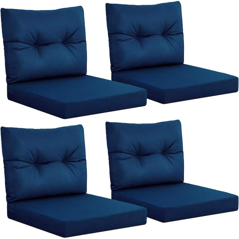 WINSOON 24x24 Inch Outdoor Deep Seat Cushion Set,Waterproof and Resistant Set Of 4 - Navy Blue