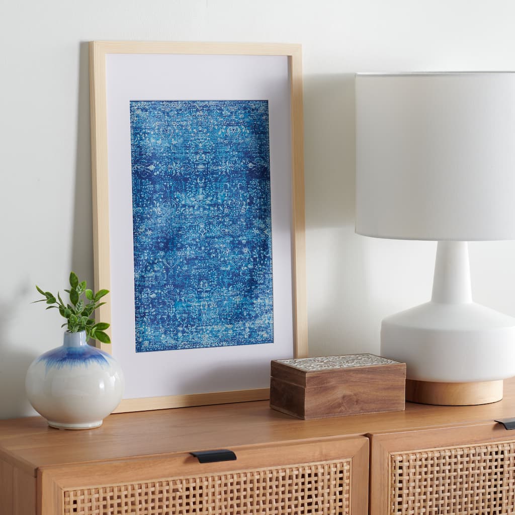 SAFAVIEH Hanora 23-inch Blue Framed Textile Wall Art