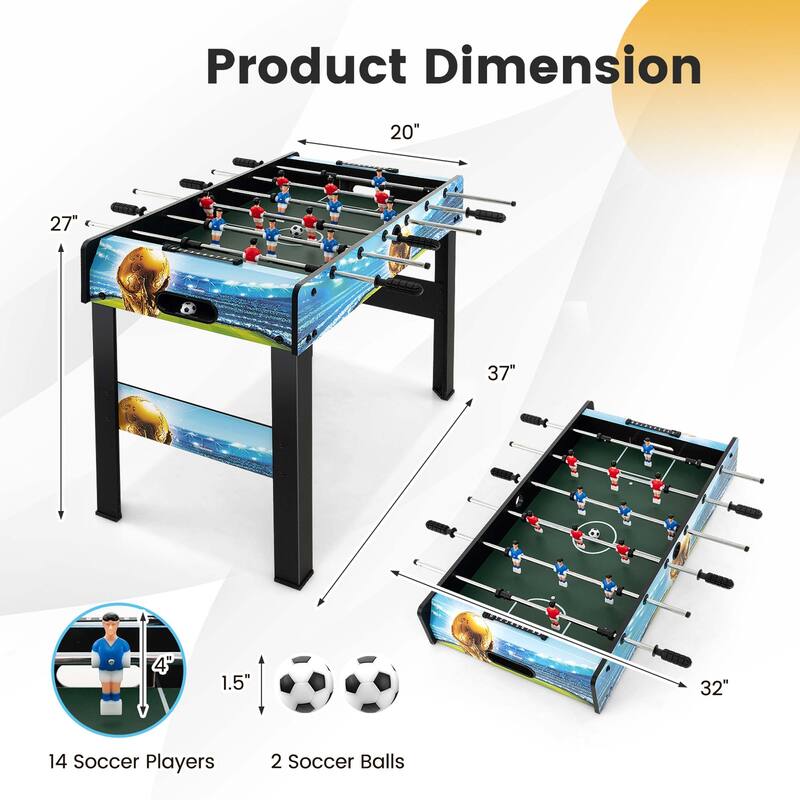 Costway 37 Inches Foosball Table with Removable Legs, 2 Balls and 2 - See Details