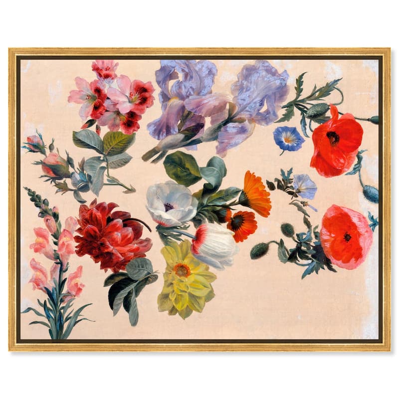 Summer Flowers Canvas by Art Remedy - Gold - 36" x 30"