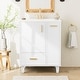 preview thumbnail 40 of 56, Christopher Knight Home 24" Bathroom Vanity Cabinet Set with Sink Combo White
