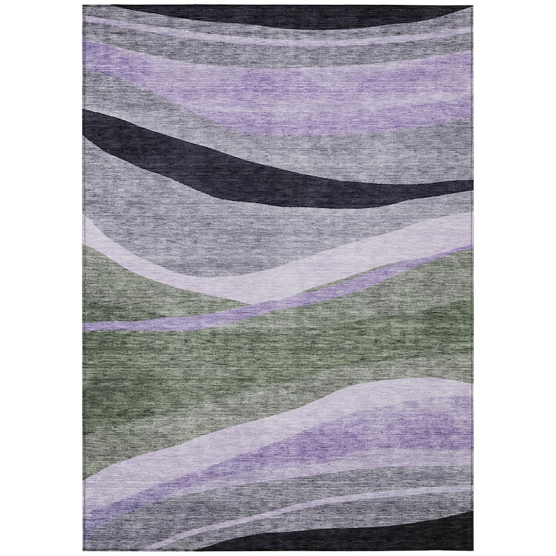 Machine Washable Indoor/ Outdoor Contemporary Deco Chantille Rug