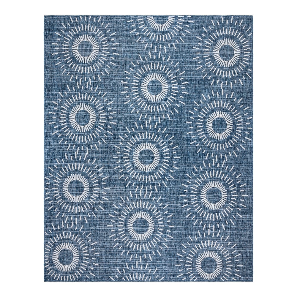 Gertmenian Tropea Tiaret Indoor Outdoor Flatweave Rug, Boho Sunburst Design