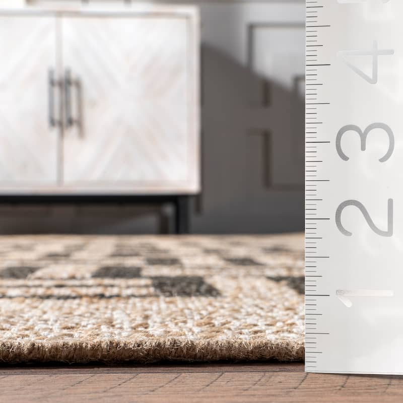Nuloom Saskia Woven Stripes Jute Area Rug