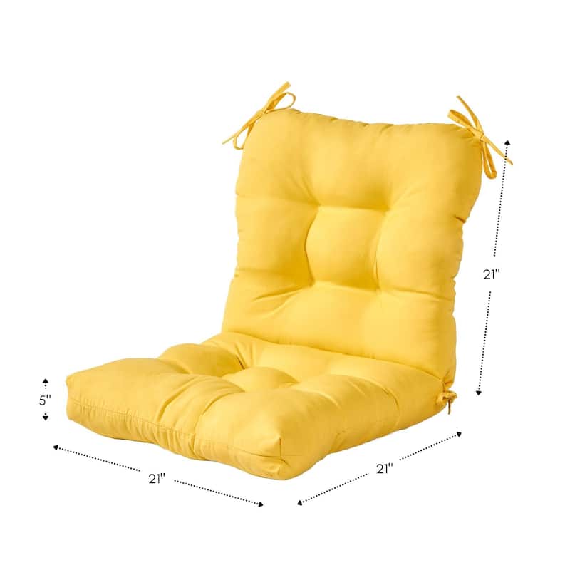 21 x 42-inch Solid Color Outdoor Seat/Back Chair Cushions (Set of 2) (Cushions Only)
