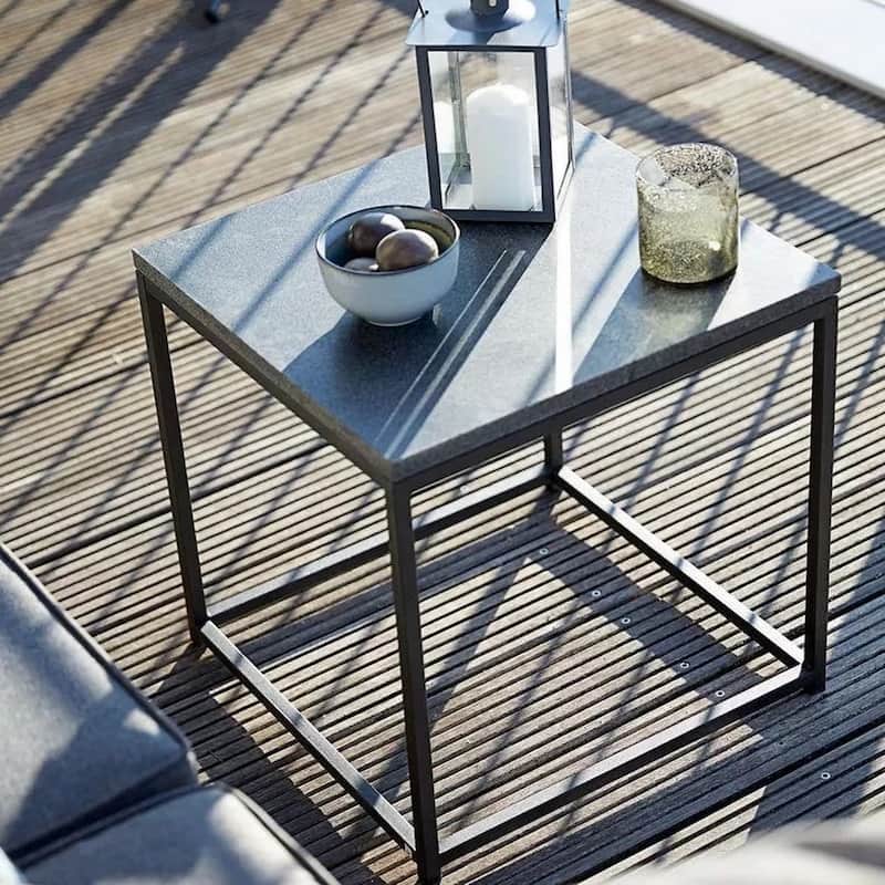 DreamPatio Jestin Real Granite Outdoor Square Side Table