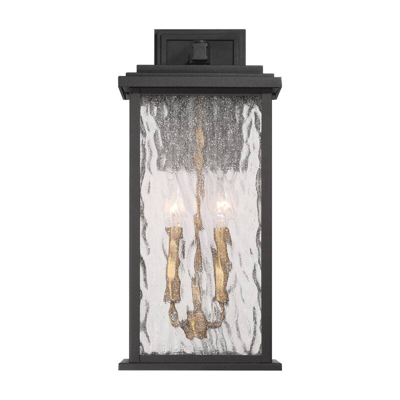 Artcraft Estate 2-Light Outdoor Wall Sconce - Black with Brass Accent