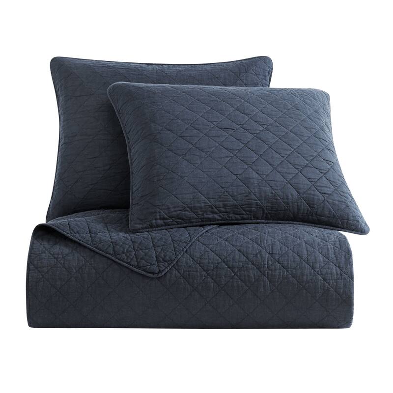 Indigo Hill by HiEnd Accents Cotton Comfort Shabby Chic Bedding Lightweight 3 Piece Quilt Set