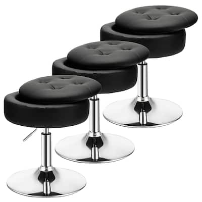 Costway Set of 3 Adjustable Vanity Stool Swivel Storage Makeup Chair - See Details