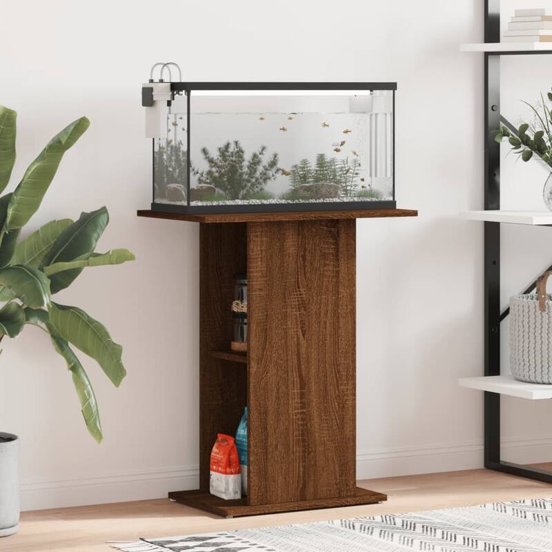 vidaXL Aquarium Stand Brown Oak Engineered Wood Medium Aquarium Stand - 14.2 x 23.8 x 28.5