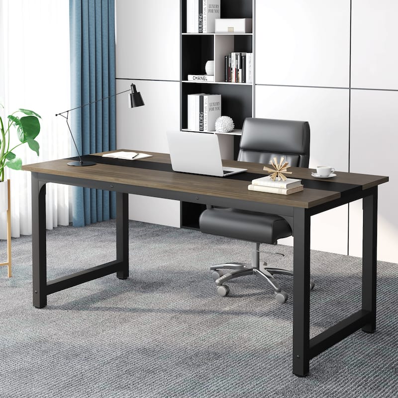 Large Computer Desk - 70.8" x 31.5" - Vintage Grey&Black