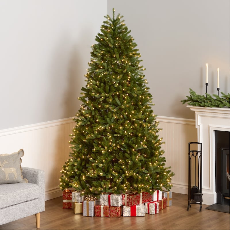 National Tree Company 7.5 ft. Feel-Real Jersey Fraser Fir Medium Hinged Tree with 1000 Clear Lights - 7.5 Foot