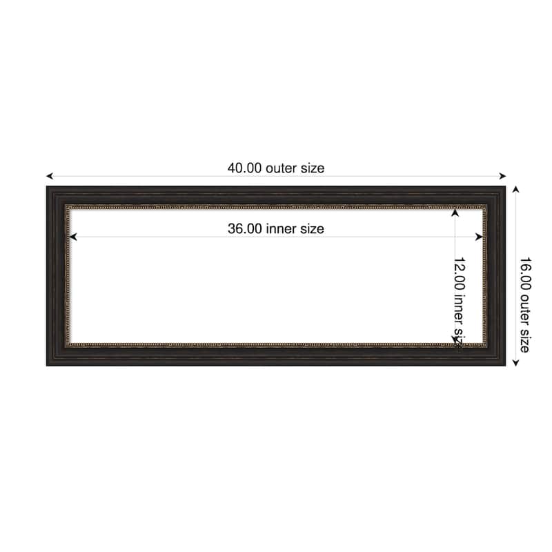 Amanti Art Accent Bronze Narrow Framed Dry Erase Magnetic Board - 40 x 16 in