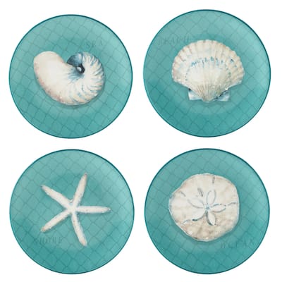 Certified International Ocean View Set of 4 Salad Plates - 9" Diam x 1"