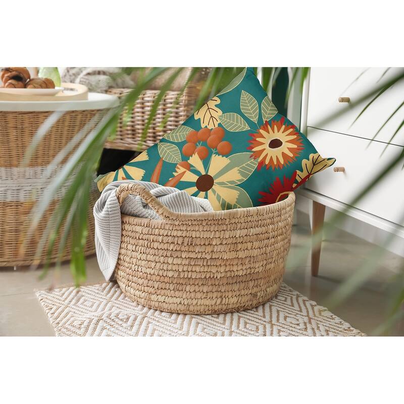 Fall Floral Indoor/Outdoor Throw Pillow