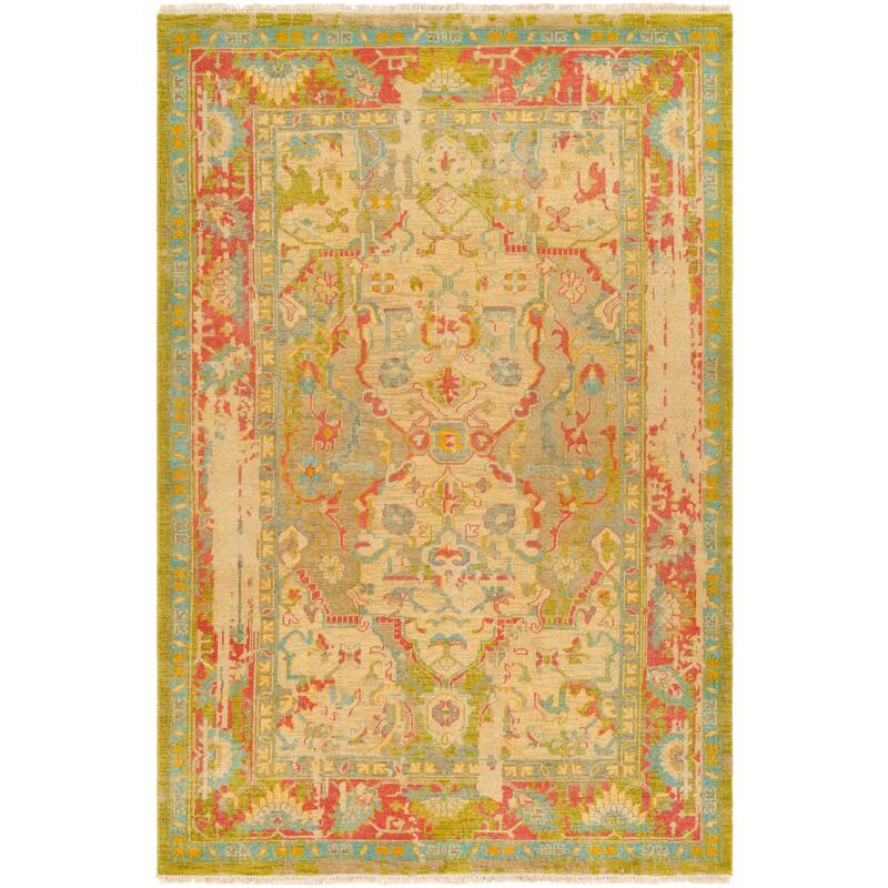 Hand-Knotted Marlowes Wool Area Rug - 6' x 9' - 6' x 9' - Green