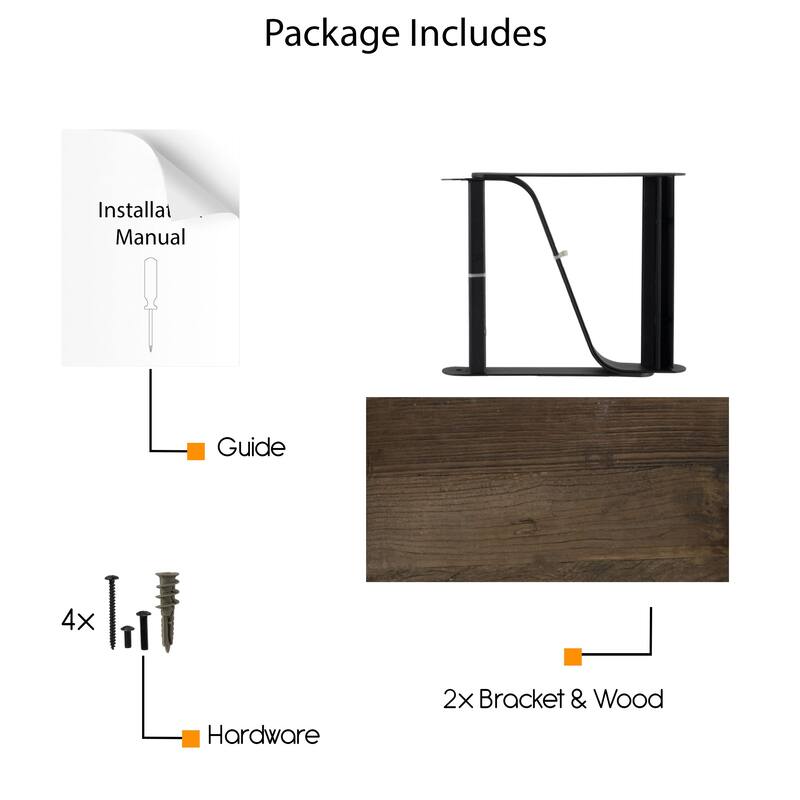 Rustic State Reclaimed Wood Shelf With Iron Bracket 16 Inch