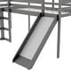 preview thumbnail 16 of 16, Solid Pine Wood Twin Size L-Shaped Loft Bed with Ladders and Slide