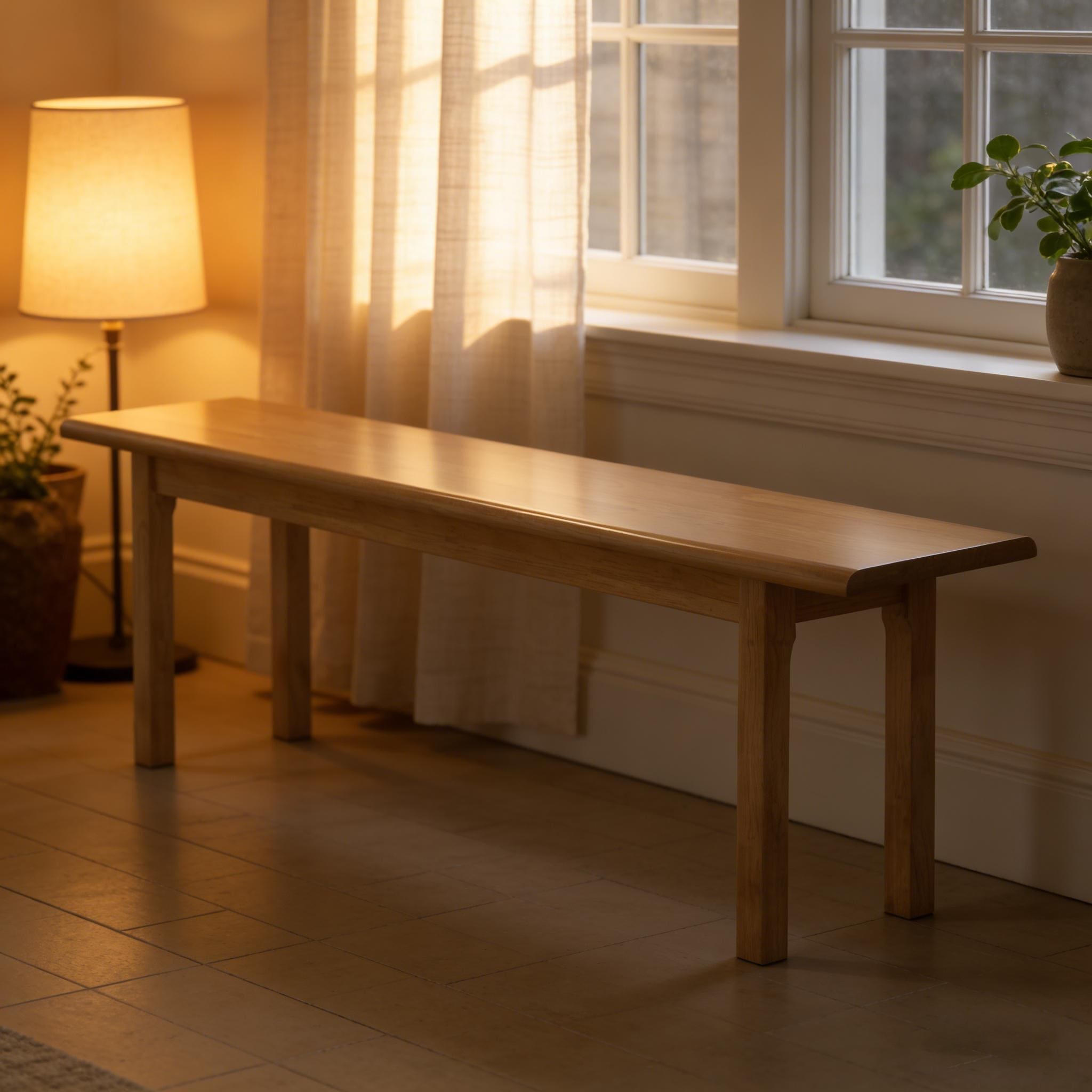 Solid Wood Dining Bench Entryway Bench Farmhouse Kitchen Table Bench