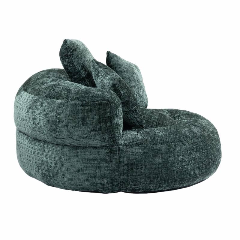 Durable Lazy Sofa Comfort Lounger, High Back Bean Bag Couch with 3 Pillows
