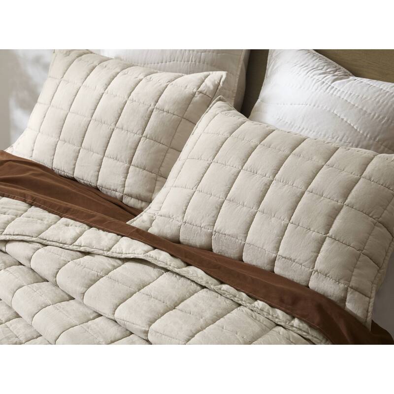 Harbor House French Flax Linen Garment Washed Quilt Set