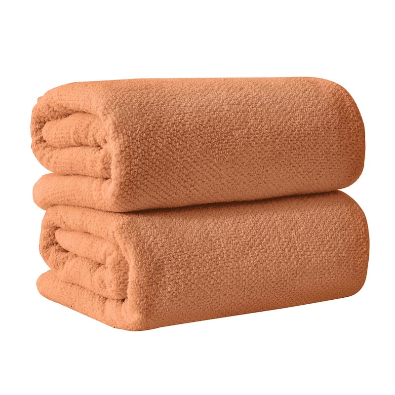100% Cotton Acacia Collection Ultra Absorbant Popcorn Bath Towels - Bath Sheet (Pack of 2) - Clay