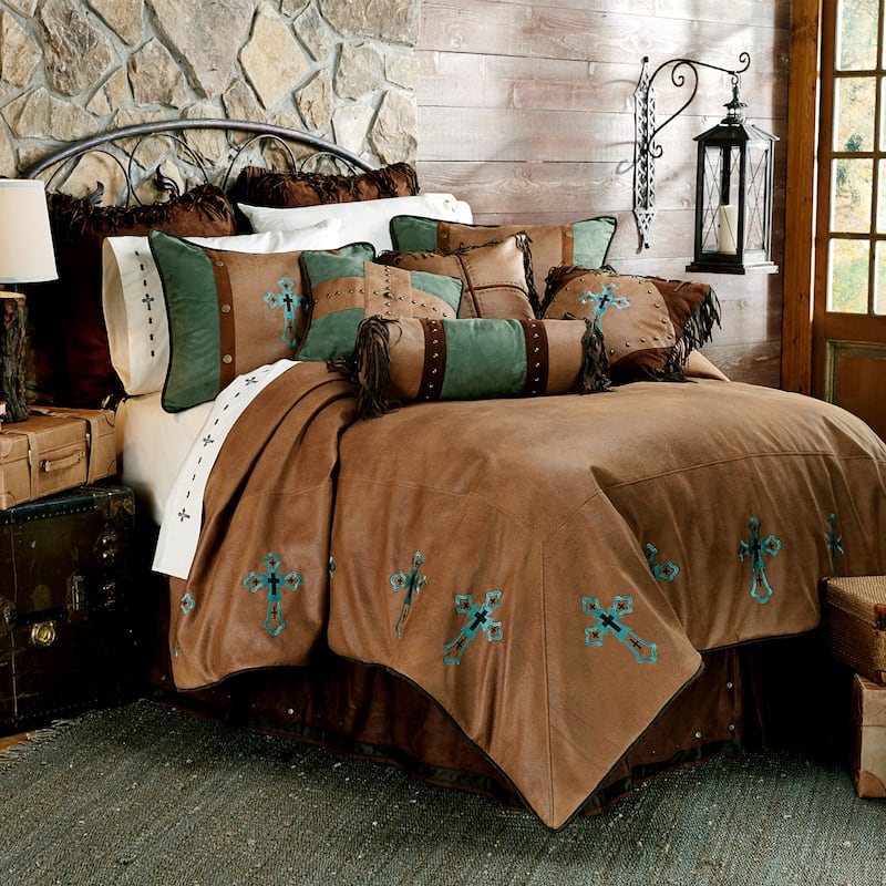 Paseo Road by Hiend Accents Las Cruces II Cross Embroidery Comforter Set, 5PC - Full