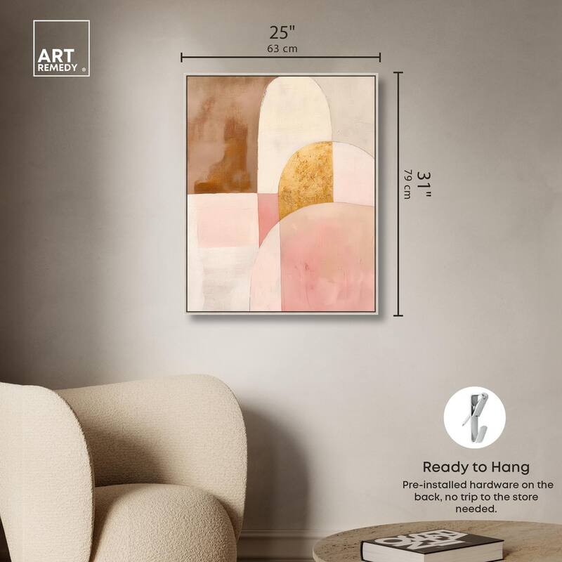Rose Quartz and Sand I Canvas by Art Remedy