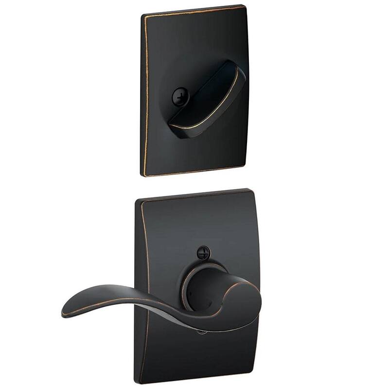 Schlage Accent Right Handed One-Sided Dummy Interior Pack with Century - Aged Bronze