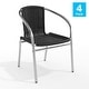 preview thumbnail 13 of 32, 4 Pack Aluminum and Rattan Commercial Indoor-Outdoor Restaurant Stack Chair