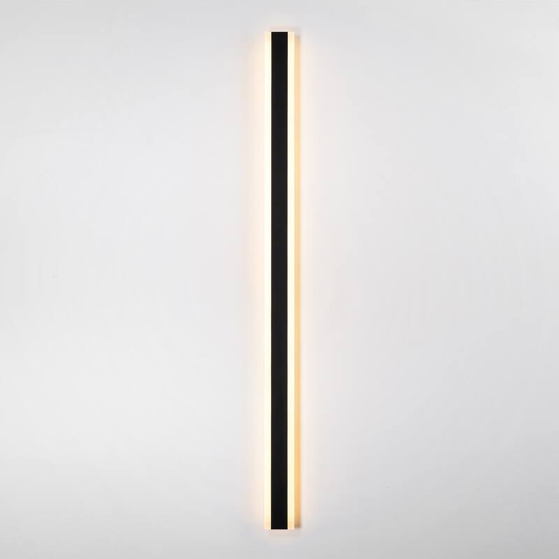 1-Light Modern Linear Strip Acrylic 3000K IP65 Integrated LED Warm Light Waterproof Outdoor Wall Light
