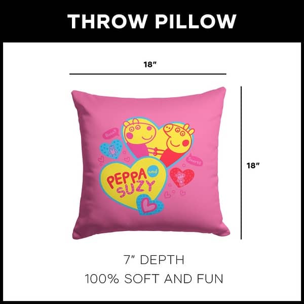 dimension image slide 3 of 4, Hasbro Peppa Pig 18 Inch Throw Pillow
