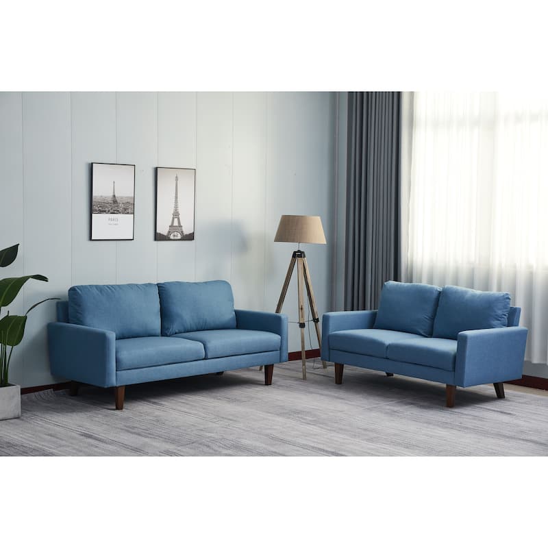 Linen 2 Piece Loveseat and Sofa Living Room Set