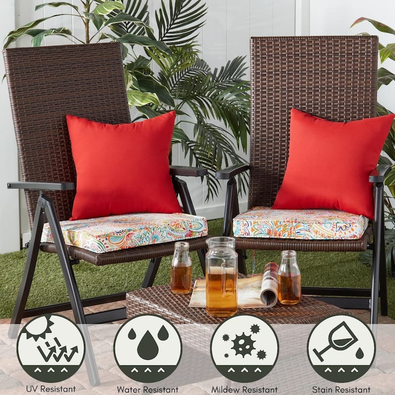 Greendale Home Fashions 18" Square Outdoor Chair Pad (Set of 2)