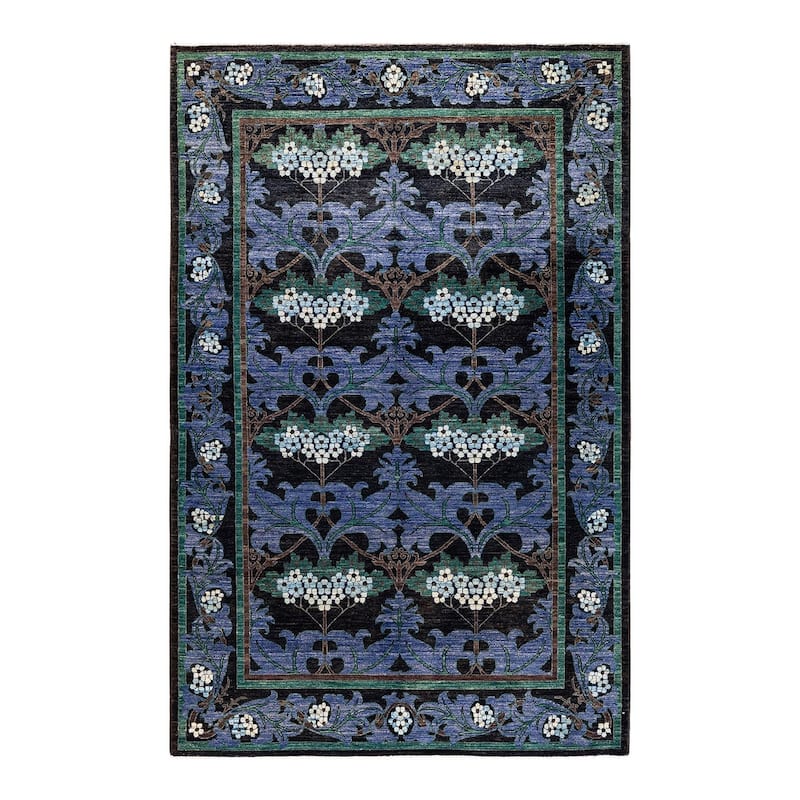 Contemporary Overdyed Wool Hand Knotted Area Rug - 6' 3" x 9' 6"