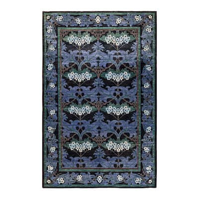Contemporary Overdyed Wool Hand Knotted Area Rug - 6' 3" x 9' 6"