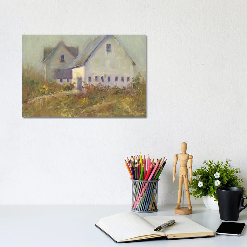 iCanvas "White Barn I" by Marilyn Wendling Canvas Print - 8x12x0.75