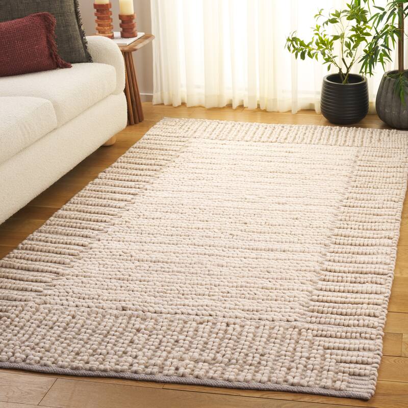 SAFAVIEH Handmade Natura Marijana Transitional Wool Rug - 6' Square - Beige