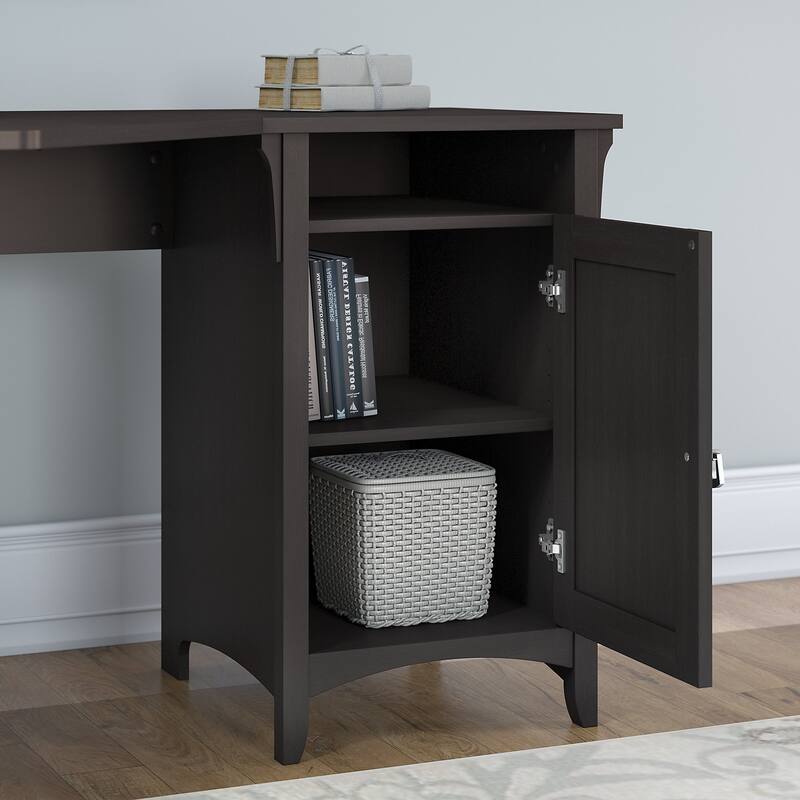 Salinas 55W Corner Desk with Lateral File Cabinet and 5 Shelf Bookcase