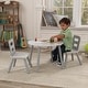 preview thumbnail 2 of 3, Wooden Round Table and 2 Chair Set for Kids, with Center Mesh Storage, Ages 3-6