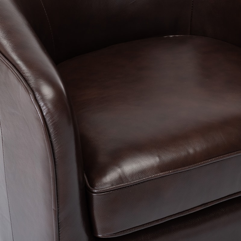 Ridgeline Brown Top Grain Leather Swivel Chair by Greyson Living