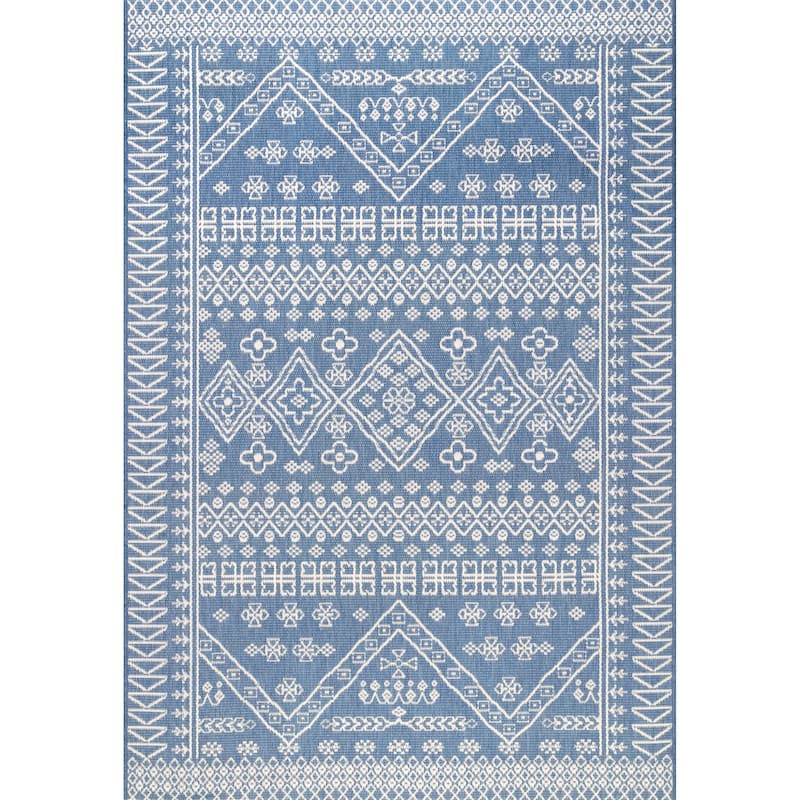 Nuloom Indoor/Outdoor Tribal Inspired Floral Diamonds Area Rug