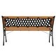preview thumbnail 4 of 3, 49" Garden Bench Patio Porch Chair Deck Hardwood Cast Iron Love Seat