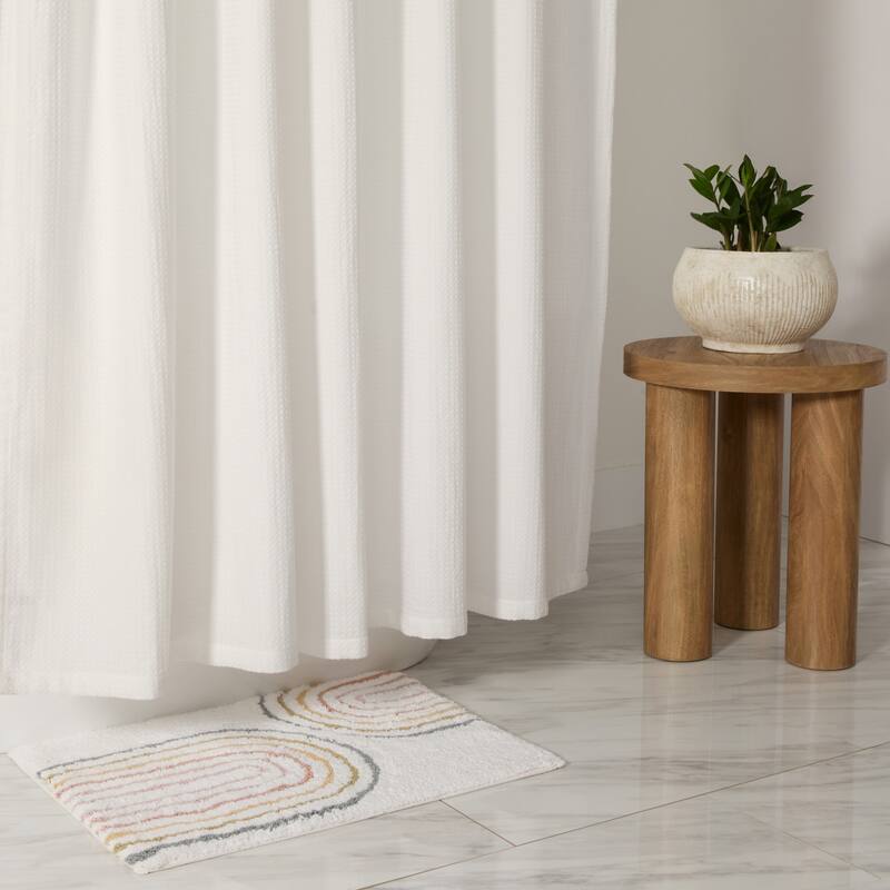 Becky Cameron Cotton Blend Waffle Shower Curtain