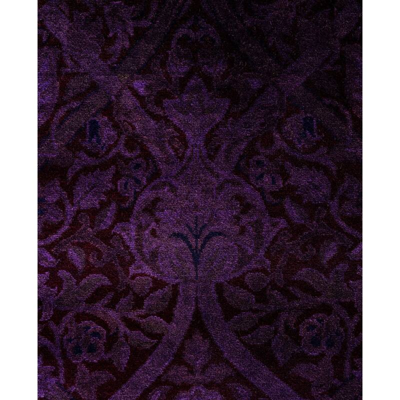 Overdyed One-of-a-Kind Hand-Knotted Runner Rug - Purple - 2' 7" x 12' 7"