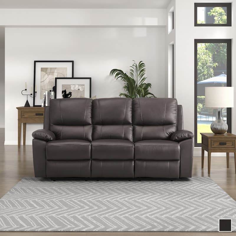 Harrington Faux Leather Manual Double Reclining Sofa